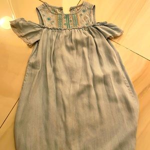 Jean material little girl dress very trendy .